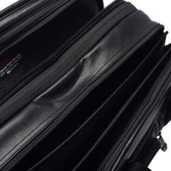Pre Owned TUMI Black Leather Alpha Bravo T-Pass Expandable Laptop Briefcase
