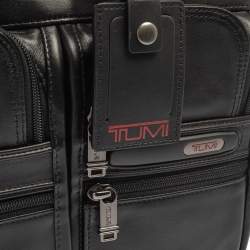 Pre Owned TUMI Black Leather Alpha Bravo T-Pass Expandable Laptop Briefcase