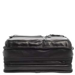 Pre Owned TUMI Black Leather Alpha Bravo T-Pass Expandable Laptop Briefcase