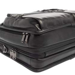 Pre Owned TUMI Black Leather Alpha Bravo T-Pass Expandable Laptop Briefcase