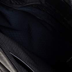 TUMI Black/Dark Brown Leather Annapolis Zip Flap Messenger Bag