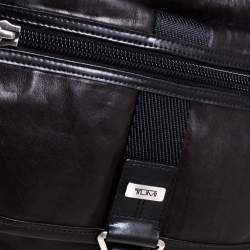 TUMI Black/Dark Brown Leather Annapolis Zip Flap Messenger Bag