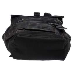 TUMI Black/Khaki Nylon Birch Roll Top Backpack