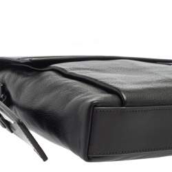 Tumi Black Leather DFO Monroe Oxford Top Zip Flap Messenger Bag