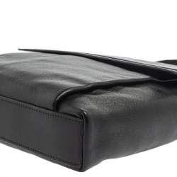 Tumi Black Leather DFO Monroe Oxford Top Zip Flap Messenger Bag
