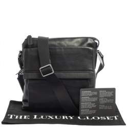 Tumi Black Leather DFO Monroe Oxford Top Zip Flap Messenger Bag