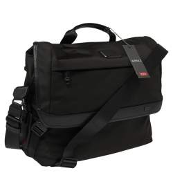 Tumi Black Nylon Alpha Flap Laptop Bag
