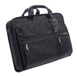 Tumi Black Nylon and Leather Large DFO Compact Screen Laptop Briefcase