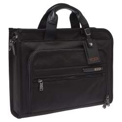 Pre Owned Tumi Black Nylon DFO Slim Deluxe Portfolio Bag
