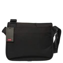 Pre Owned Tumi Black Nylon Small DFO Flap Messenger Bag
