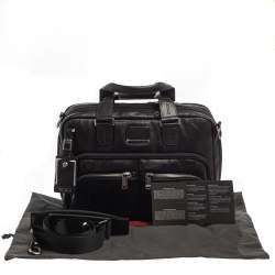 Pre Owned TUMI Black Leather Alpha Bravo Albany Slim Bag