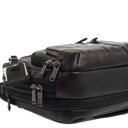 Pre Owned TUMI Black Leather Alpha Bravo Albany Slim Bag