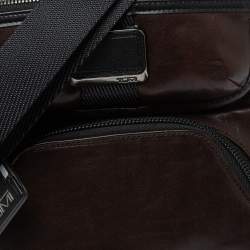 Pre Owned Tumi Brown/Black Leather Barton Crossbody Bag