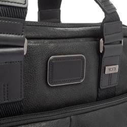 Pre Owned Tumi Black Leather Bingham Expandable Briefcase