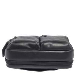 Pre Owned Tumi Black Leather Bingham Expandable Briefcase