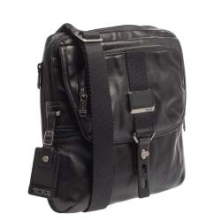 TUMI Black Leather Alpha Bravo Arnold Crossbody Bag