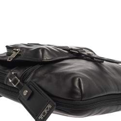 TUMI Black Leather Alpha Bravo Arnold Crossbody Bag