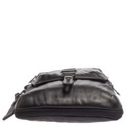 TUMI Black Leather Alpha Bravo Arnold Crossbody Bag