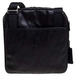 Pre Owned TUMI Black Leather Alpha Bravo Arnold Zip Flap Messenger Bag