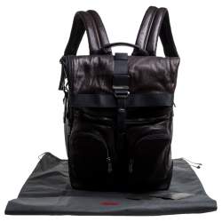 Pre Owned TUMI Black/Metallic Bronze London Roll Top Backpack