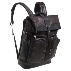 Pre Owned TUMI Black/Metallic Bronze London Roll Top Backpack