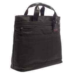 Tumi Black Nylon and Leather Companion Tote
