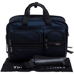 Tumi Blue/Black Nylon Three Way Briefcase Bag