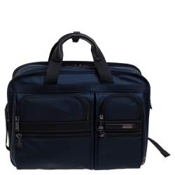 Tumi Blue/Black Nylon Three Way Briefcase Bag