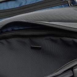 Pre Owned TUMI Grey/Black Nylon and Leather Expandable Organizer Computer Briefcase