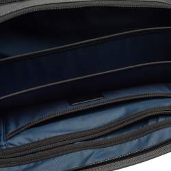 Pre Owned TUMI Grey/Black Nylon and Leather Expandable Organizer Computer Briefcase