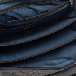Pre Owned TUMI Grey/Black Nylon and Leather Expandable Organizer Computer Briefcase