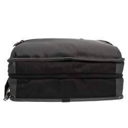 Pre Owned TUMI Grey/Black Nylon and Leather Expandable Organizer Computer Briefcase