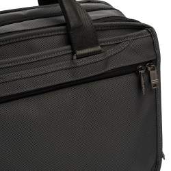 Pre Owned TUMI Grey/Black Nylon and Leather Expandable Organizer Computer Briefcase