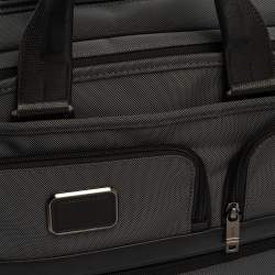 Pre Owned TUMI Grey/Black Nylon and Leather Expandable Organizer Computer Briefcase