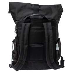 TUMI Black/Khaki Nylon Birch Roll Top Backpack
