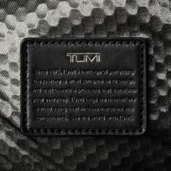 Pre Owned TUMI Black/Metallic Bronze Leather Alpha Bravo Luke Roll Top Backpack