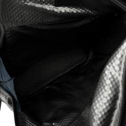 Pre Owned TUMI Black/Metallic Bronze Leather Alpha Bravo Luke Roll Top Backpack