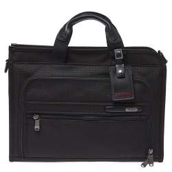 TUMI Black Nylon Gen 4.2 Slim Deluxe Portfolio Bag