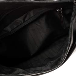 Pre Owned TUMI Black/Brown Leather Oxford Top Zip Flap Crossbody Bag