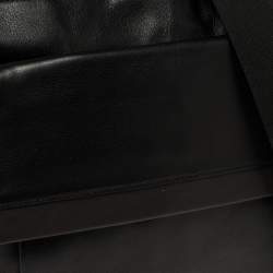 Pre Owned TUMI Black/Brown Leather Oxford Top Zip Flap Crossbody Bag