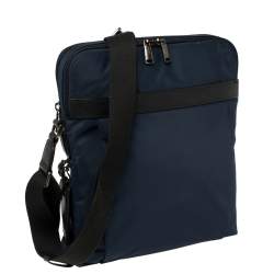 Pre Owned TUMI Navy Blue/Black Nylon Freeland Double Zip Crossbody Bag