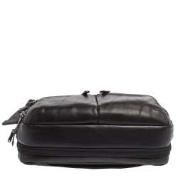 TUMI Black Leather Alpha Bravo Albany Slim Computer Briefcase