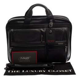 Pre Owned TUMI Black Leather Gen 4.2 T-Pass Med Screen Laptop Slim Briefcase
