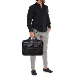 Pre Owned TUMI Black Leather Gen 4.2 T-Pass Med Screen Laptop Slim Briefcase