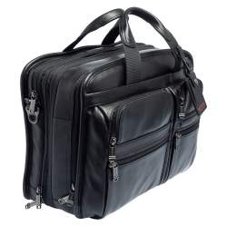 Pre Owned TUMI Black Leather Gen 4.2 Core T-Pass Expandable Laptop Briefcase