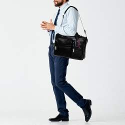 Pre Owned TUMI Black Leather Gen 4.2 Core T-Pass Expandable Laptop Briefcase