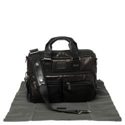 Pre Owned TUMI Metallic Brown Leather Alpha Bravo Andersen Slim Commuter Briefcase