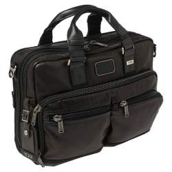 Pre Owned TUMI Metallic Brown Leather Alpha Bravo Andersen Slim Commuter Briefcase