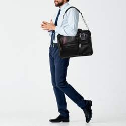Pre Owned TUMI Black Leather Gen 4.2 T-Pass Expandable Laptop Briefcase