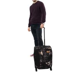 Pre Owned TUMI Black Highlands Print Nylon Merge Continental Expandable Carry On Luggage